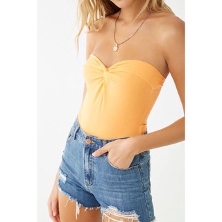 Forever21 บอดี้สูท สีส้ม ดีเทลทวิตช่วงอก ผ้านิ่ม สดใสสุดๆ