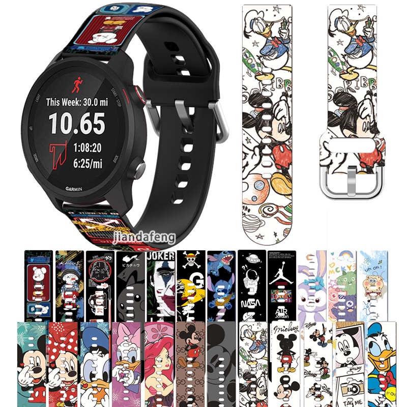 สายนาฬิกาข้อมือซิลิโคน พิมพ์ลายพราง แฟชั่น สําหรับ Garmin Forerunner 245 Music 55 645 vivoactive 5