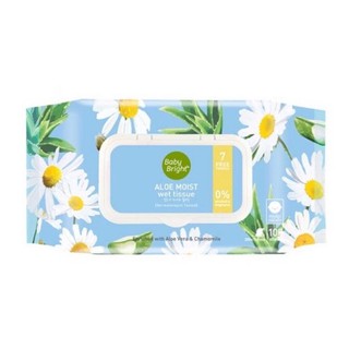 ทิชชู่เปียก Baby Bright Aloe Moist Wet Tissue 100 Sheets จำนวน 1 แพค บรรจุ 100 แผ่น