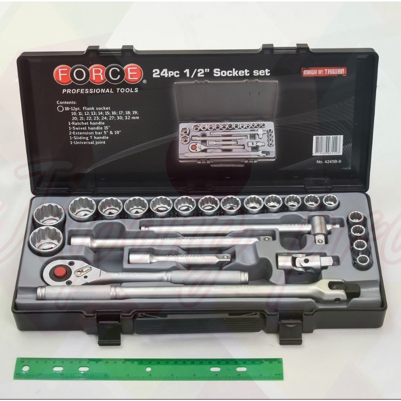 FORCE 4245B-9 ลูกบล็อก ชุดลูกบ๊อกซ์ 12 PT.1/2" 24ชิ้น