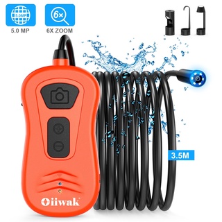 Borescope Oiiwak กล้องเอนโดสโคป WiFi ไร้สาย 5.0MP ซูมได้ 6X IP67 สําหรับ Android iOS