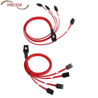 Fricese 0.5 เมตร 1 เมตรภายในมินิ Sas Sff-8087 36Pin To 4 Sata 7Pin สายเคเบิ้ลสีแดง