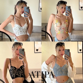 Atipashop - TANK FLOWER เสื้อสายเดี่ยว ทรงบรา สุดเซ็กซี่ ลาย…