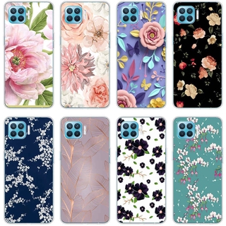 OPPO k3 a59 F1s a92 a52 a93 r17 pro a73 a77 Case TPU Soft Silicon Protecitve Shell Phone casing Cover vintage flower backgrounds