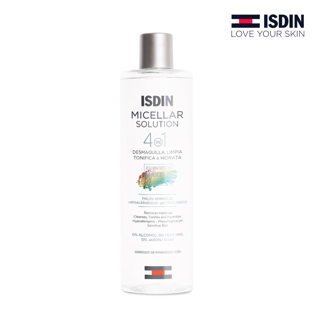 ISDIN MICELLAR SOLUTION ผลิตภัณฑ์ทำความสะอาดผิวหน้า ให้ความชุ่มชื้น ส่วนผสมจากธรรมชาติ ไม่ก่อให้เกิดการอุดตันและอาการแพ้