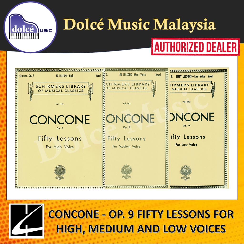 Hal Leonard - Concone - Op. 9 Fifty Lessons สําหรับเสียงสูง กลาง และต่ํา ครบชุด