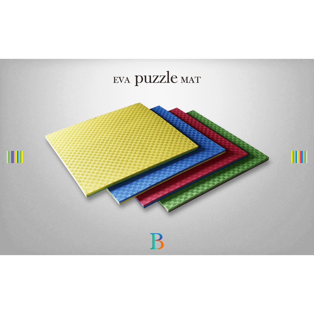 EVA PUZZLE MAT PUZZLE FOAM MAT 103x103x03 cm DOUBLE COLOR & LAYER