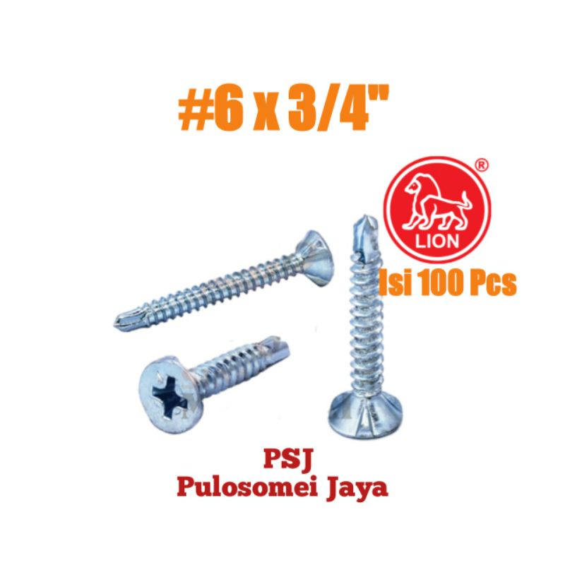 (100 ชิ้น) สกรู SDS FH 6 x 3/4" / GRC Kalsiboard 6 x 20 / สกรูแคลซี