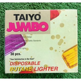 ไฟแช็คก๊าซ รุ่นจัมโบ้ ไทโย บรรจุ 30ชิ้น/กล่อง TAIYO JUMBO