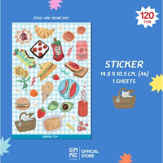 Sticker Sheet A5 ลาย Picnic Day สติกเกอร์ไดคัทแบบแผ่น Free ziplock bag! (Designed by Gimmic)