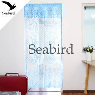 Seabird ม่าน ผ้าม่านประตูลาย ม่านหน้าต่าง ม่านโปร่งแสง ม่านลายดอกไม้สีฟ้า