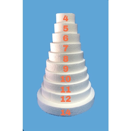 โฟม กระทง พาน ฐานกระทง ฐานโฟม ฐานโฟมพุ่ม เค้ก เค้กเฃิน กฐิน 9 ชั้น หนา 2 นิ้ว มีขนาด 4,5,6,7,8,9,10,11,12,14 นิ้ว