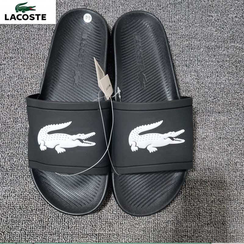 Flip Flops 199 บาท 【Ship in 24H】Lacoste Slippers Lacoste รองเท้าแตะแฟชั่นผู้ชาย Men Shoes
