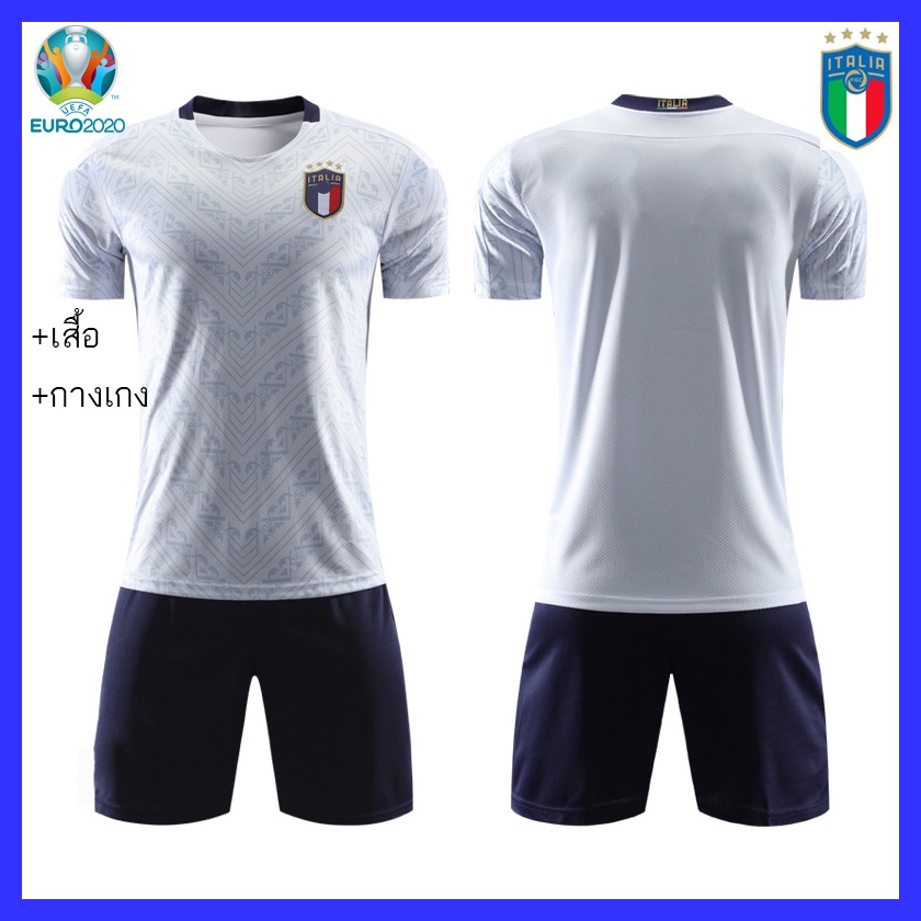 พร้อมส่งจากไทย เสื้อชุดบอลทีมชาติอิตาลี เยือน สีขาว เกรด AAA บอลยูโร20-21 มักกะโรนี White Shirt Football Italy Euro