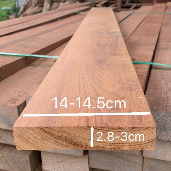 ไม้จริงคพเคียนขนาด 1.5" x 6" ชื่อไม้ตะเคียน Merawan wood(ไสกบพร้อมนำไปใช้งาน)