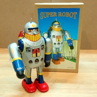 หุ่นไขลาน สังกะสี Litho Tin Toys ทินทอย Super Robot X-25 18ซม. งานจีนเก่า China มือสอง