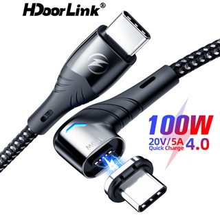 Hdoorlink สายชาร์จเร็ว 5A PD 100w Type-C เป็น USB C สําหรับแท็บเล็ต สมาร์ทโฟน