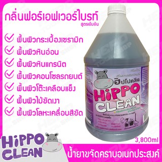 HIPPO CLEAN (ฮิปโปคลีน) ผลิตภัณฑ์ขจัดคราบอเนกประสงค์ น้ำยาขจัดคราบ กลิ่นฟอร์เอฟเวอร์ไบรท์ ขนาด 3800ml.