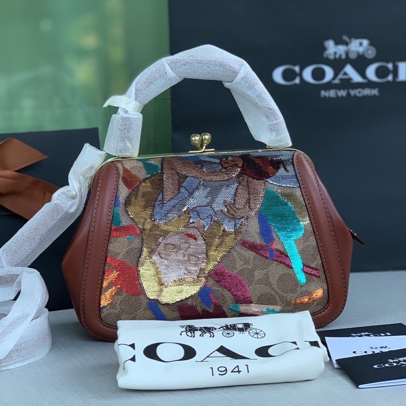 👑ผ่อน0%~แท้100%👑 coach69114 Disney X Coach Frame Bag กระเป๋าสะพาย