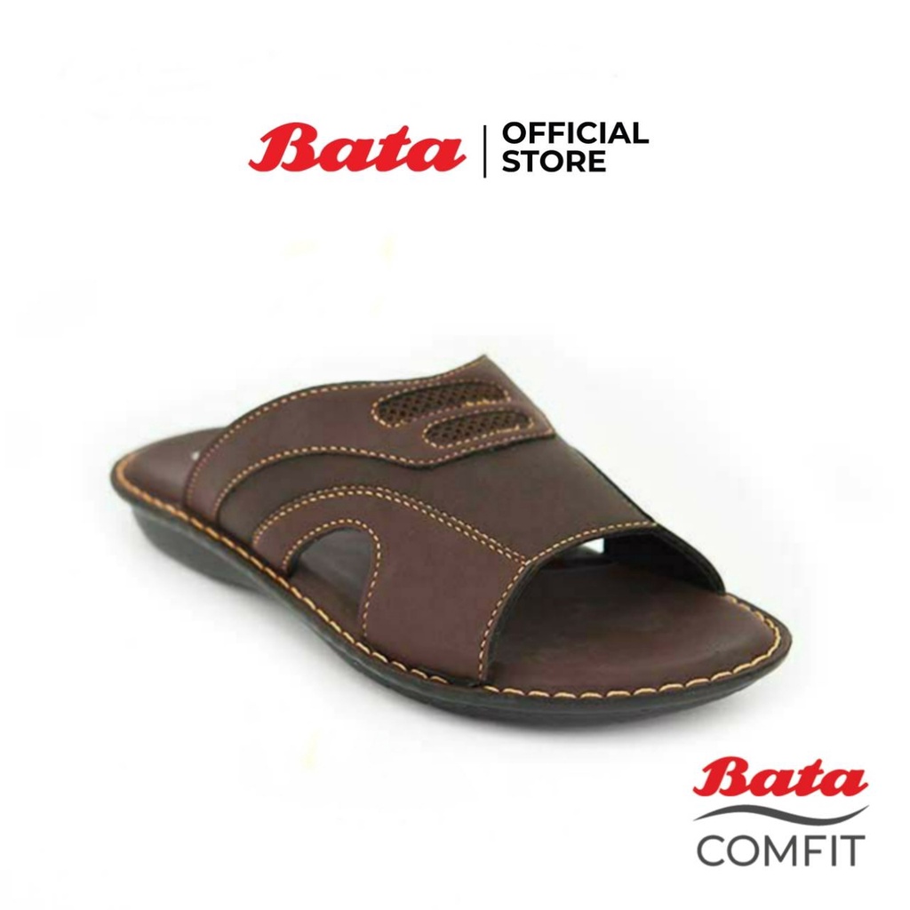 Bata MEN'S  COMFIT รองเท้าแตะลำลอง แบบสวม สีน้ำตาล รหัส 8614181