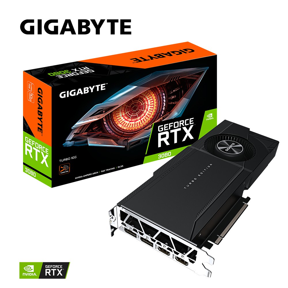 GIGABYTE GeForce RTX 3080 TURBO 10GB GDDR6X (rev. 2.0) LHR # RTX3080 VGA การ์ดจอ