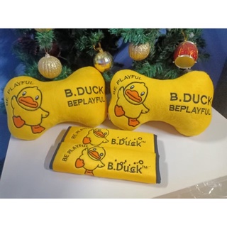 setหมอนรองคอ+ที่หุ้มเบลล์ในรถยนต์ลายเป็ดบีดั๊ก Bduck