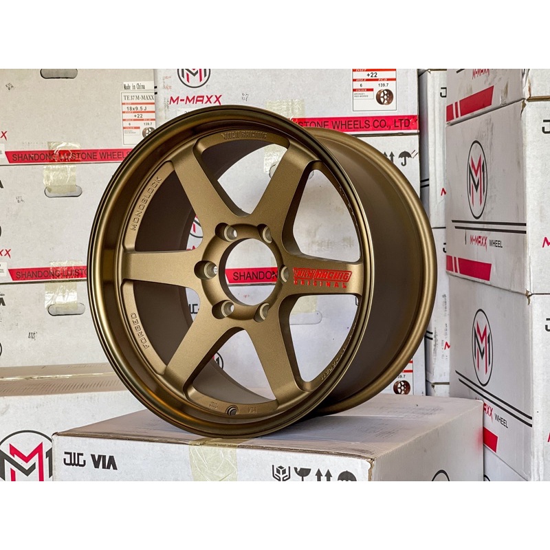 SALE‼️ ล้อTE37 ขอบ18” ก้านตรง หยอดแดง 6รู พร้อมส่ง (4วง)