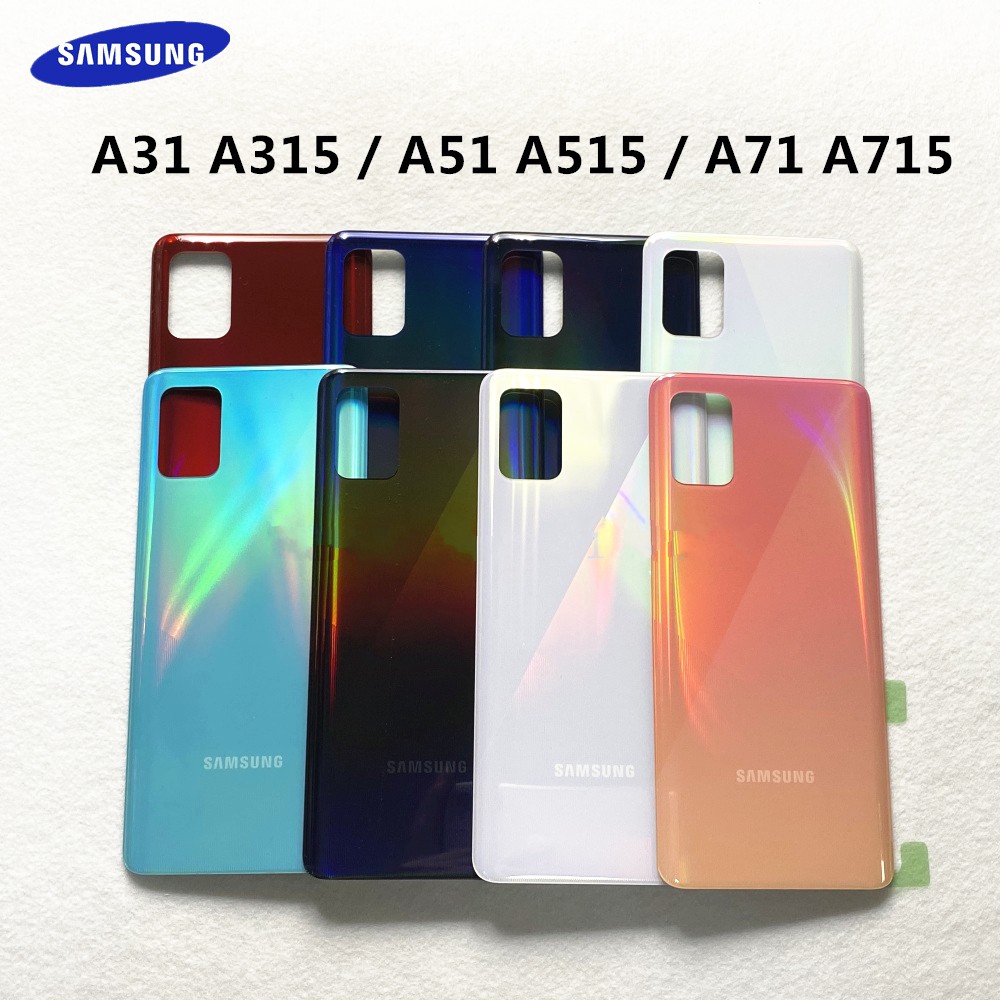 100% ใหม่สําหรับ Samsung Galaxy A31 SM-A315 A51 SM-515 A71 SM-A715 2020 แบตเตอรี่ซ่อมเปลี่ยนกลับประตูโทรศัพท์ด้านหลังกรณี + สติกเกอร์กาว