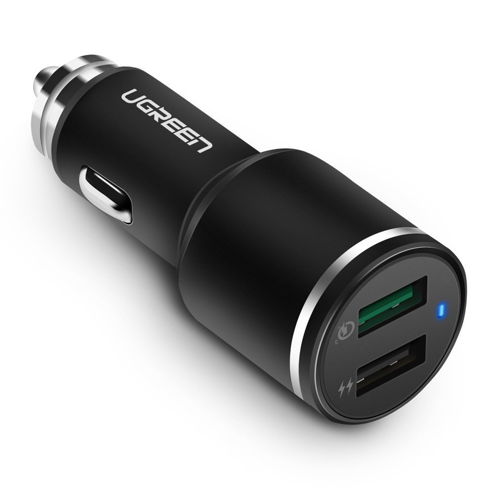 UGREEN Car Charger Quick Charge 3.0, 30W 5.4A Dual USB QC 3.0 3A and