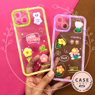 เคส SAMSUNG A13(5G) A52(5G) A53(5G) เคสมือถือนิ่มใสกันกล้อง ซิลิโคน TPU ติดดอกไม้นูน