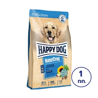 HAPPY DOG แฮปปี้ ด็อก เนเชอร์คร๊อก จูเนียร์ อาหารลูกสุนัขอายุ 7-18 เดือน สูตรเนื้อสัตว์ปีกและเนื้อปลา 1 กก.