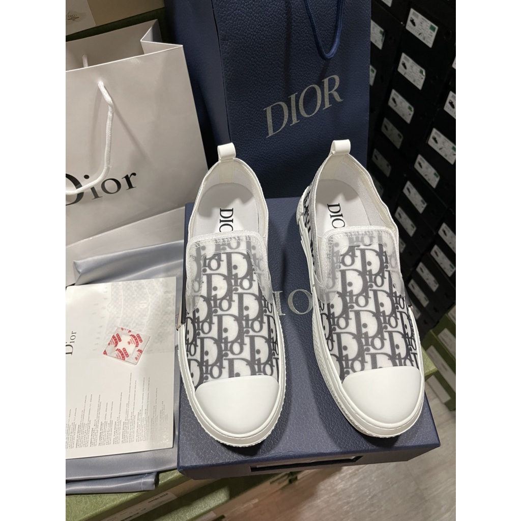 D*OR x SHAWN STUSSY B23 Slip-On Sneaker (สีเทา) ไซส์ 40--45 รองเท้าผ้าใบ แบบสวม พร้อมส่ง🚛✔