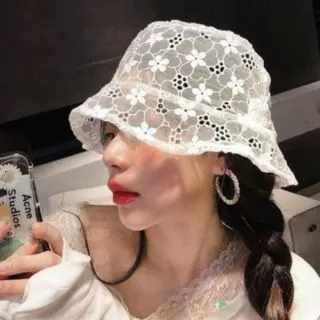 พร้อมส่ง!! หมวกฟลอปปี้Summer แต่งลูกไม้ Korean Style
