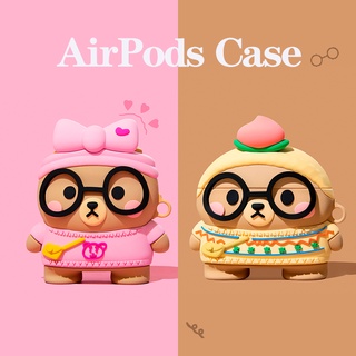 ใหม่ เคสป้องกันหูฟัง ลายหมีน่ารัก สีชมพู สําหรับ Airpods 3gen 2021 3 2gen