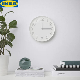 IKEA TROMMA ทรูมมา นาฬิกาแขวนผนัง,แบตเตอรีแยกจำหน่าย ใช้แบตเตอรี AA 1.5V จำนวน 1 ก้อน สีขาว25 ซม.