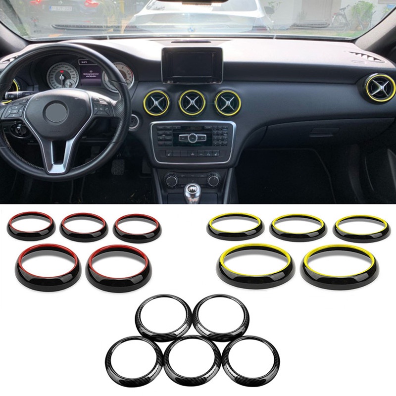 Abs สภาพรถ Air Vent Outlet แหวนตกแต่ง Fit สําหรับ Mercedes Benz A Class W176 GLA X156 CLA C117