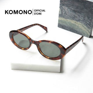 [พร้อมส่ง] Best Seller KOMONO Ana Tortoise  แว่นตากันแดด ทรงวงรีวินเทจ สีกระ