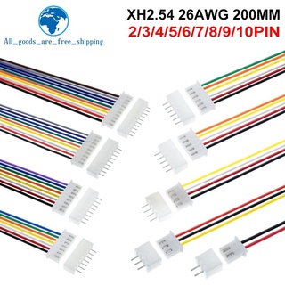 Jst XH2.54 XH ปลั๊กซ็อกเก็ตเชื่อมต่อสายเคเบิล ตัวผู้ ตัวเมีย 2.54 มม. 2 3 4 5 6 7 8 9 10 Pin 20 ซม. ยาว 26AWG 10 ชุด