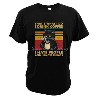 [COD]พร้อมส่ง เสื้อยืดลําลอง แขนสั้น พิมพ์ลาย ThatS What I Do I Drink Coffee I Hate People And I Know Things หลากสีสัน