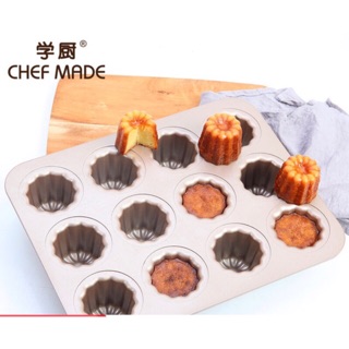 Chefmade พิมพ์อบขนมคานาเล่  12หลุม เทปล่อนอย่างหนา