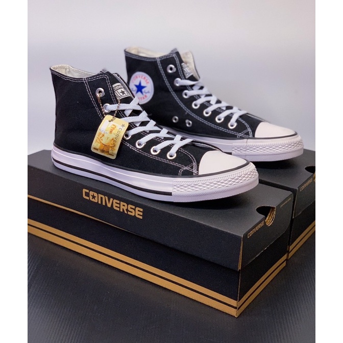 รองเท้า Convers All Star Classic OX Black/White รองเท้าผ้าใบผู้ชายและผู้หญิง36-45(Free Box Set)