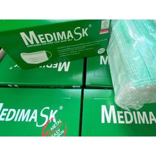 MEDIMask หน้ากากอนามัยผู้ใหญ่แบบกล่องบรรจุ 50 ชิ้น เหลือเฉพาะสีเขียว (Only Green left)