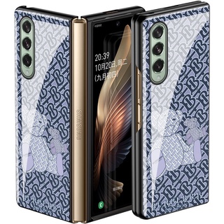 เคสโทรศัพท์มือถือกระจกนิรภัยลายตัวอักษรหมีสําหรับ Samsung Galaxy Z Fold 3 Z Fold 2 Z Flip 3 Z Flip 5G