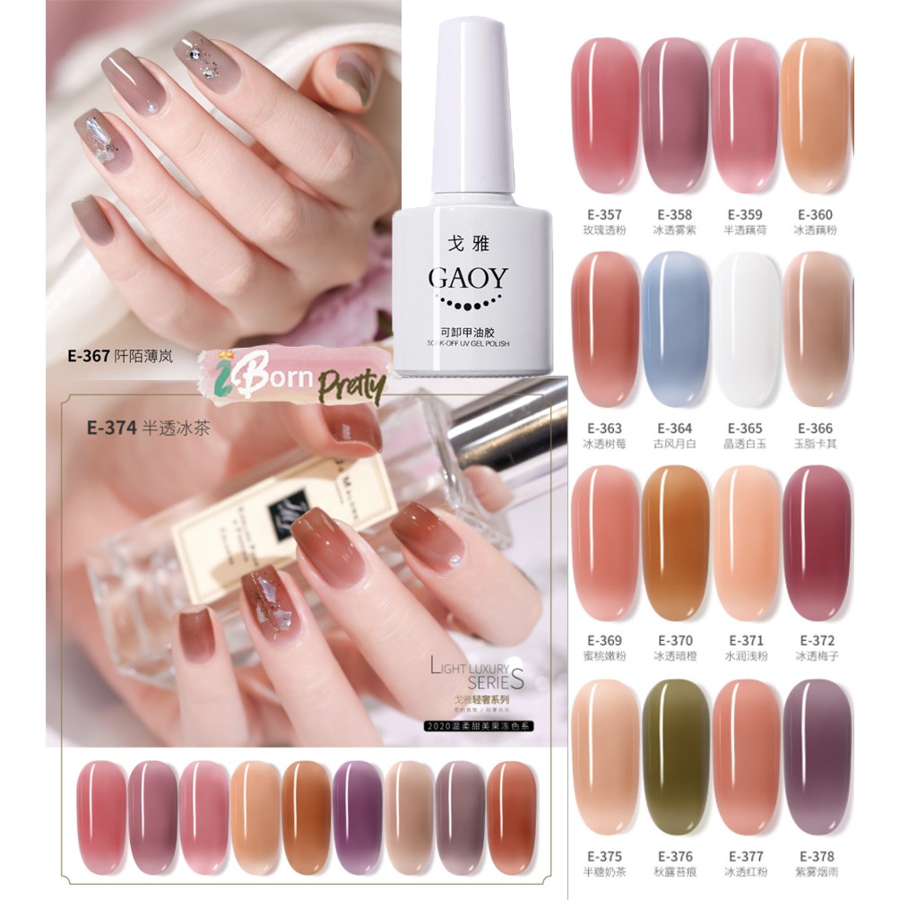 🍑🌟💥🌈✨NEW 💅🏻 สีเจล สีเจลเยลลี่ Jelly GAOY gel nail polish 7.3 ml สีเจลใส สีเจลพาสเทล สีทาเล็บเจล สีทา