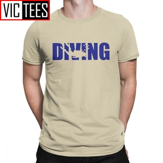 เสื้อยืดผ้าฝ้าย เสื้อยืดลําลอง ผ้าฝ้ายแท้ แขนสั้น คอกลม พิมพ์ลาย Scuba Dive Diver Sea Snorkeling สําหรับผู้ชาย เหมาะกับก