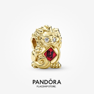 Pandora เครื่องรางนําโชค ชุบทอง 14K สไตล์จีน