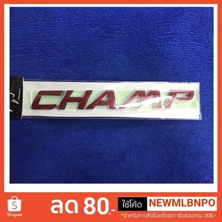 CHAMP TOYOTA VIGO LOGO โตโยต้า โลโก้ วีโก้ สติ๊กเกอร์ อักษร แท้ เทียบ 15 x 2 เซนตืเมตร สีแดง พลาสติก เงิน