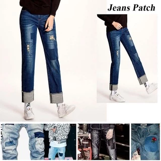IOKDEALS1 4/12PCS ผ้า Patch ซ่อมกางเกง Applique กางเกงยีนส์ DIY