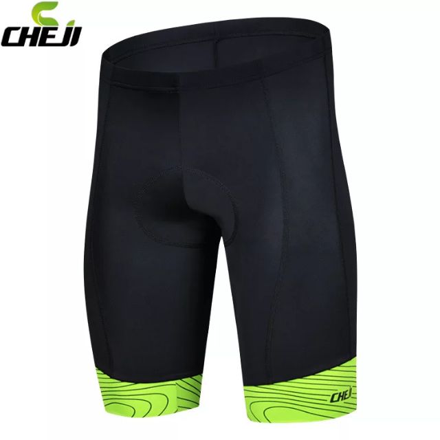 Cheji กางเกงเอี๊ยมปั้นจักรยานขาสั้นเป้าเจลเนื้อผ้ายืดหยุ่นระบายอากาศได้ดี