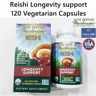 เห็ดหลินจือแดง Reishi Longevity Support 120 Vegetarian Capsules - Host Defense Mushrooms